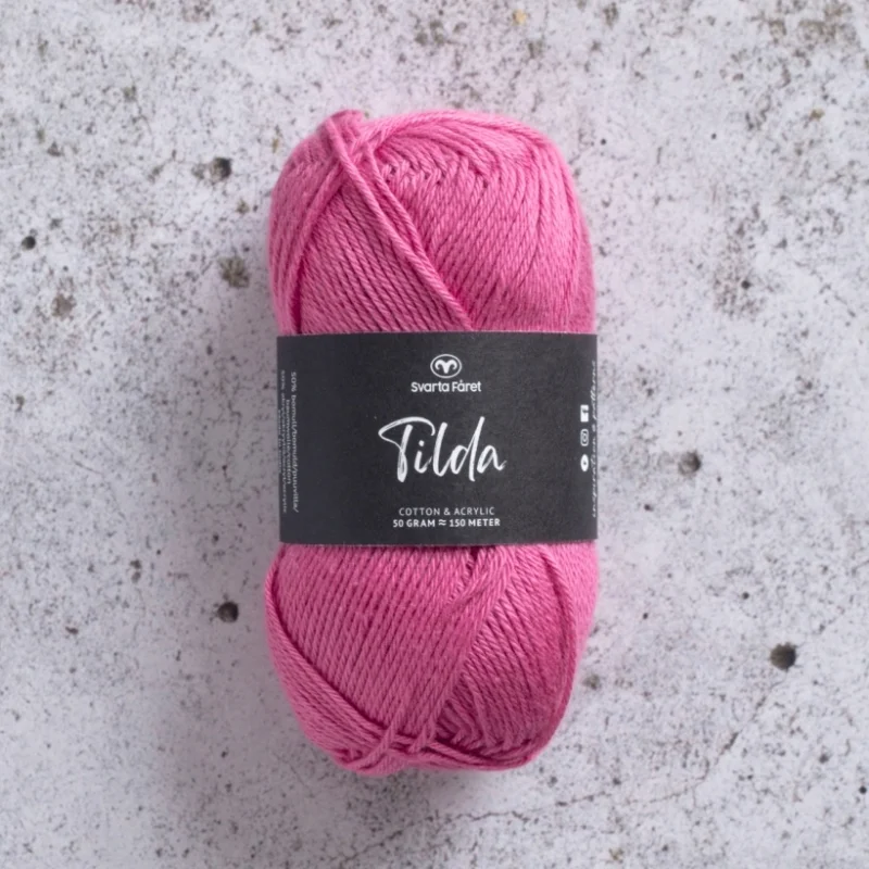 Tilda garn 50 g Svarta Fåret Hot Pink Fuchsia 48 Begränsat antal