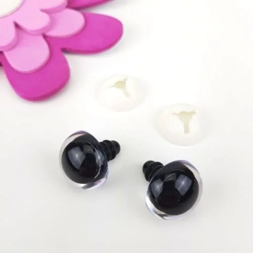Populär Säkerhetsögon Genomskinliga 18 mm 1 par