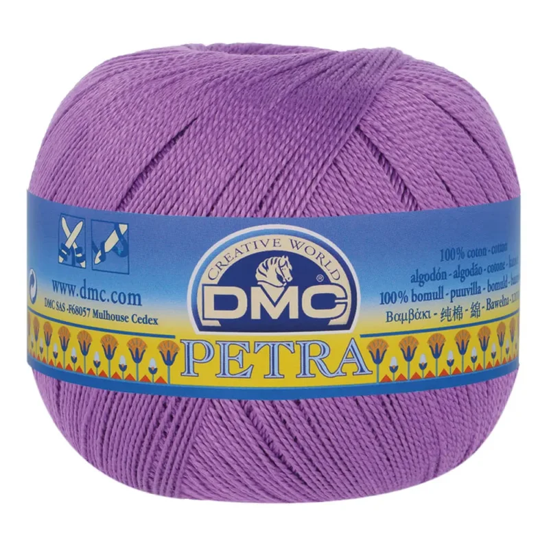 Virkgarn Dmc Petra Nr 8 100 g Mörklila 53837 Fri frakt