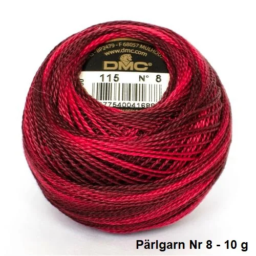 Virkgarn Dmc Cotton Perle Nr 8 Pärlgarn 10 g Mörkrödmelerad 115 Bästa pris