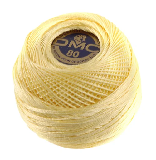 Snabb frakt Virkgarn DMC Special Dentelles Nr 80 5gBlekgul 745