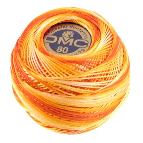 Virkgarn DMC Special Dentelles Nr 80 5g Orange Melerad 51 Extra rabatt