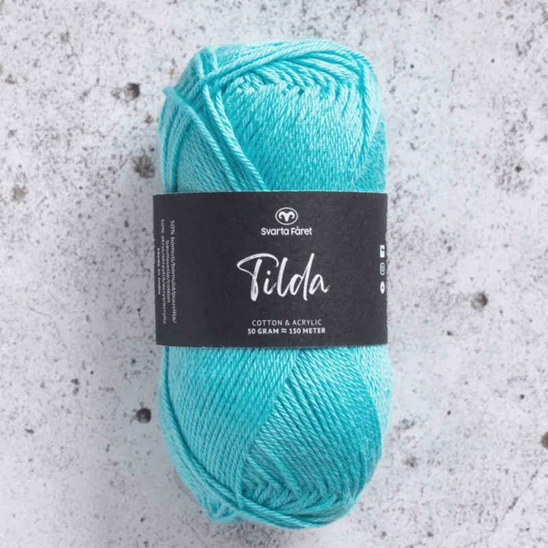 Tilda garn 50 g Svarta Fåret Totally Turquoise Nr 79 Snabb leverans