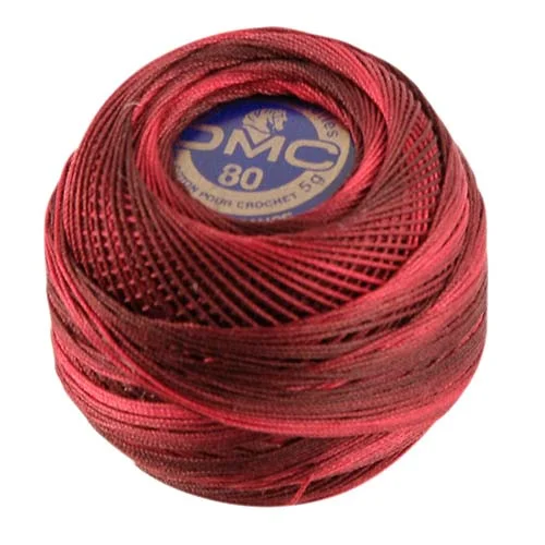Nyhet Virkgarn DMC Special Dentelles Nr 80 5g Röd Melerad 115