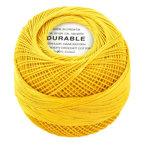 Virkgarn Durable 20 g Nr 1009 Klar Gul Snabb leverans