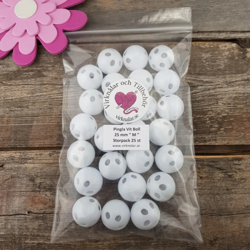 Pinglor Vit BollM 25 mm BabyleksakerStorpack 25 st Erbjudande