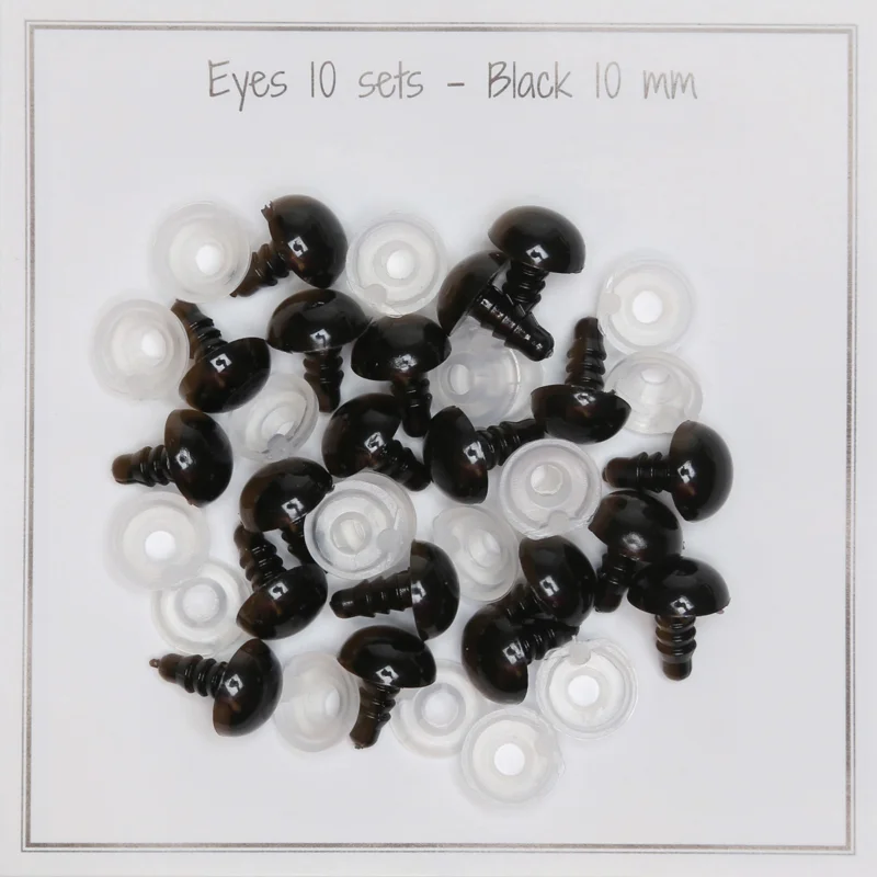 Säkerhetsögon Svarta 10 mm 10 par 17299Go Handmade Sista chansen