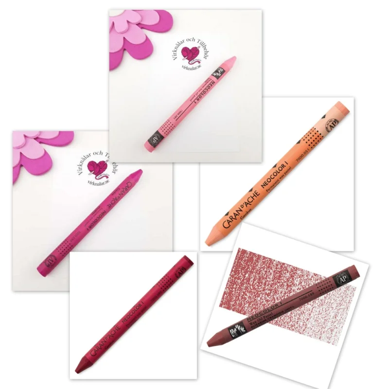 Krita dockmålning 5 st Mixfärger Rosa Röda toner Populär