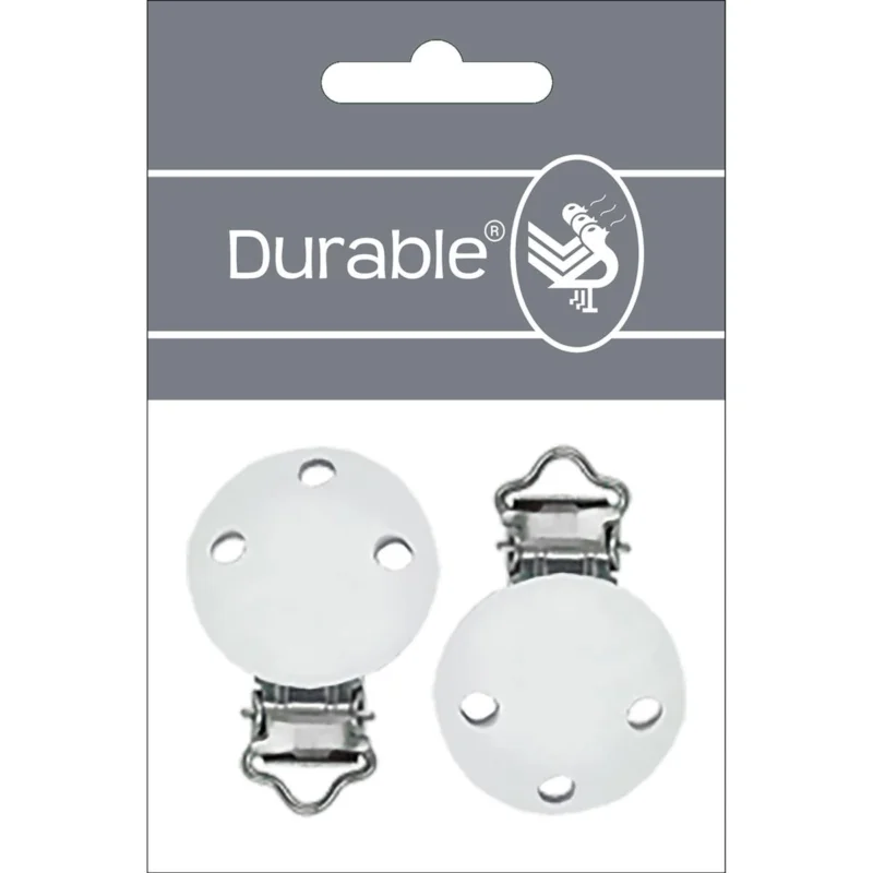 Nyhet Träclips 30 mm vita med hål Durable 2 st