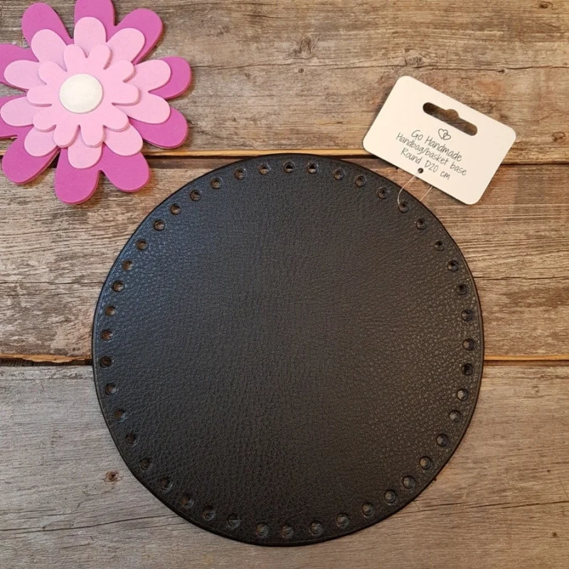 Väskbotten Svart Rund 20 cm22306Go Handmade Sista chansen