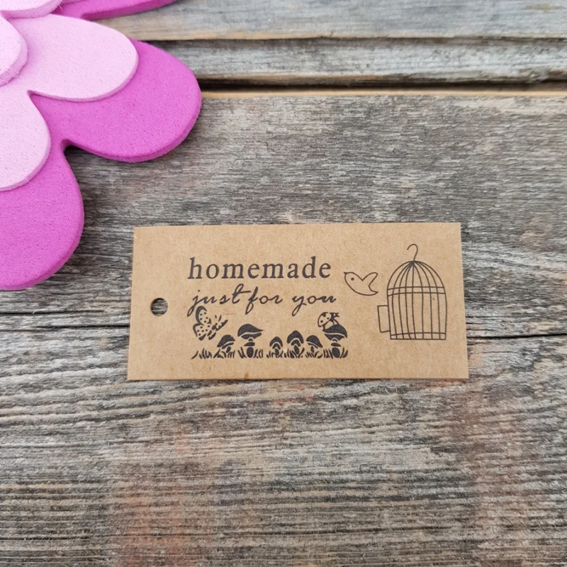 Pappersetiketter Homemade just for you Bird 10 st Nr 12 Reapris
