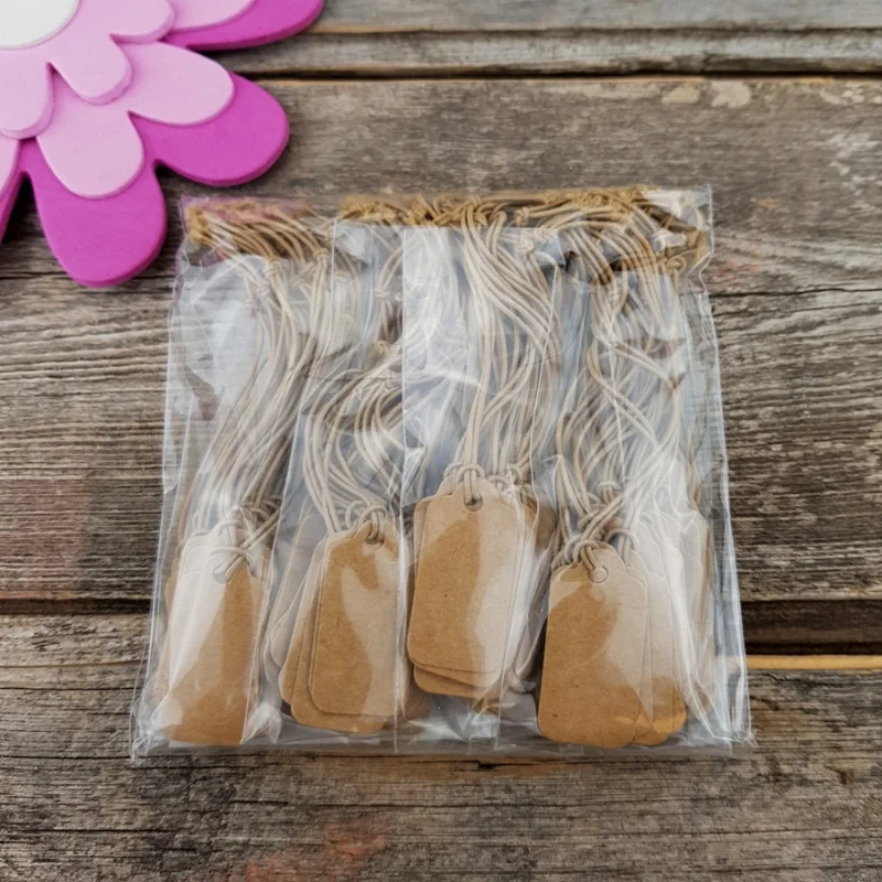 Pappersetiketter Små Mini Bruna 1,5 x 3 cm 01271 Storpack 100 st Trygg betalning