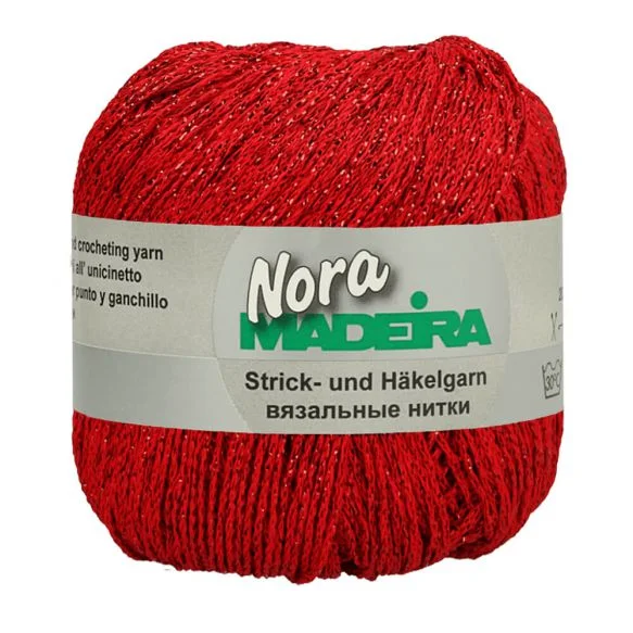 Glittergarn Nora 25 g Madeira Nr 315 Röd Kundfavorit