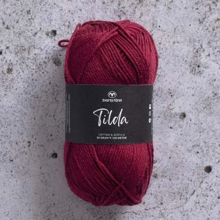 Begränsad tid Tilda garn 50 g Svarta Fåret Vinröd Nr 47