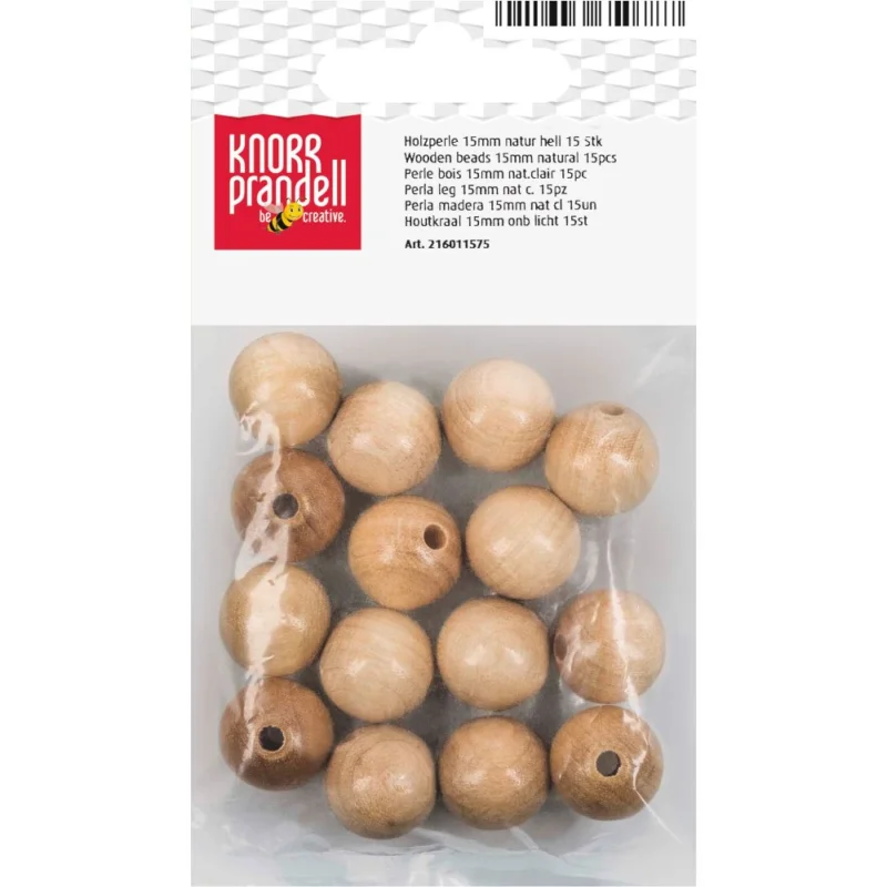 Träpärlor 15 mm Knorr PrandellNatur Expressleverans