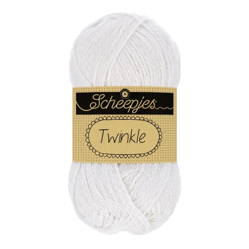 Fri frakt Glittergarn Twinkle 50 g Vitt nr 901