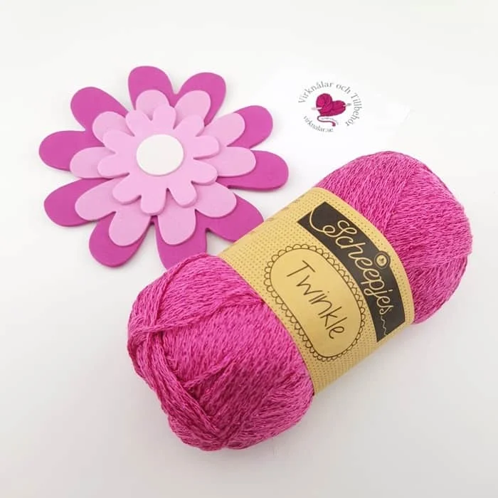 Beställ idag Glittergarn Twinkle 50 g Mörk Rosaglitter 934