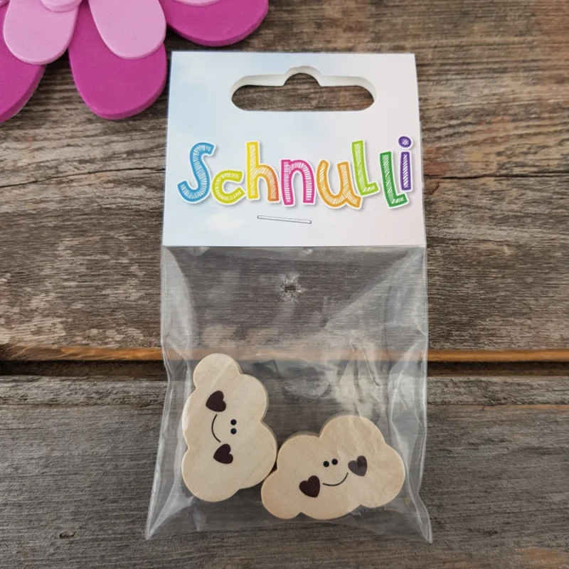Fri frakt Träpärlor Motivpärlor Schnulli Moln Natur 076