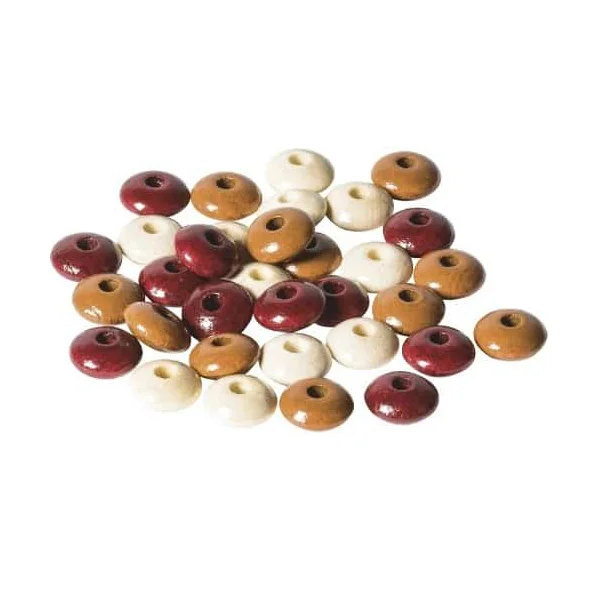 Träpärlor Linser 10 mm 33 st Knorr Prandell Brunmix Billig