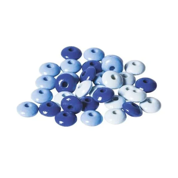 Begränsat erbjudande Träpärlor Linser 10 mm 33 st Knorr Prandell Blåmix