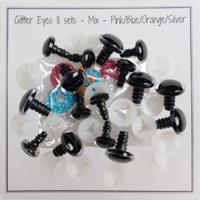 Säkerhetsögon Färgade 3D Storleksmix 12 – 16 mm 8 par 17235 Premium