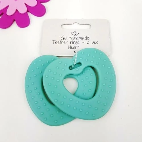 risnedsättning Bitringar Hjärtan 2 st Mörkmint 22083 Go Handmade