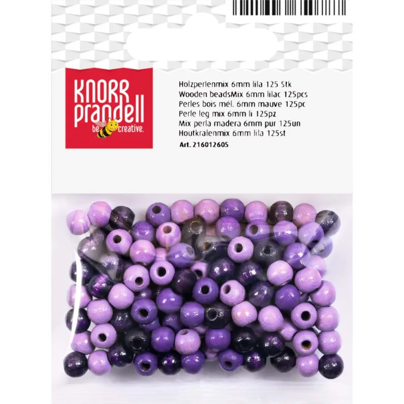 Billig Träpärlor 6 mm Knorr Prandell Lilamix