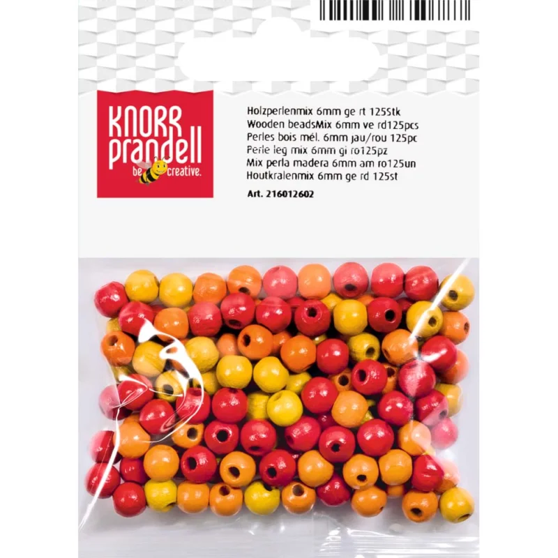 Snabb frakt Träpärlor 6 mm Knorr Prandell Orangemix