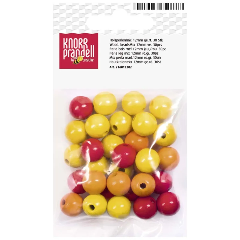 Köp online Träpärlor 12 mm Knorr Prandell Orangemix