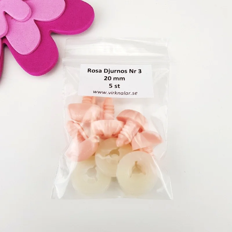 Begränsat erbjudande SäkerhetsnosarDjurnos Rosa20 mm 5 st Nr 3