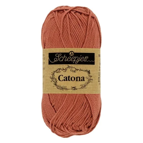 Rabatt Catona garn Scheepjes Brick Red Tegelröd 50 g 504