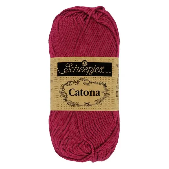 Catona garn Scheepjes Ruby Rubinröd 50 g 517 Sista chansen