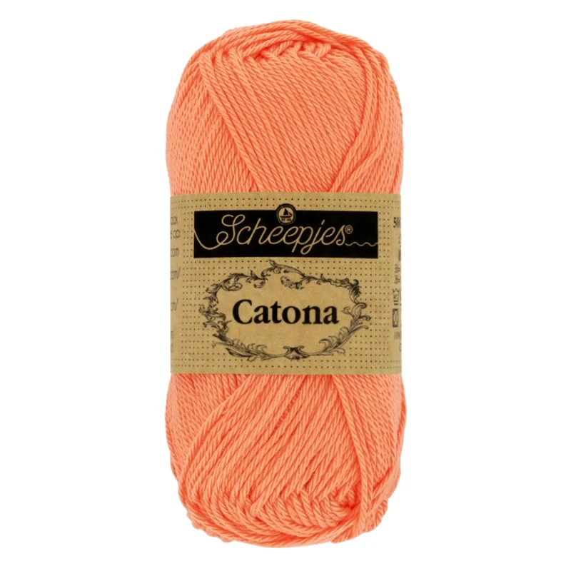 Sista chansen Catona garn Scheepjes Rich Coral 50 g nr 410