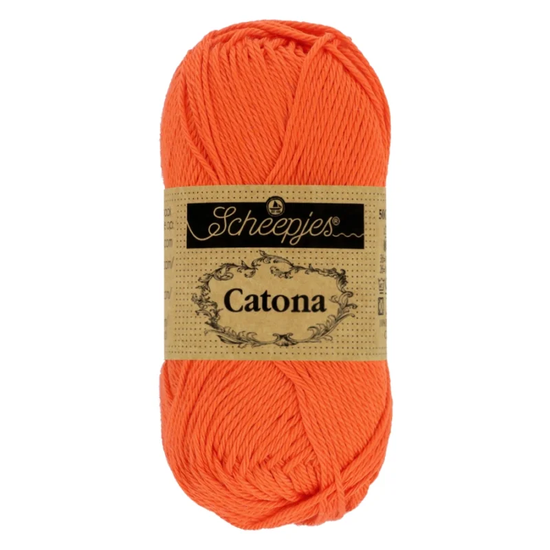 Catona garn Scheepjes Royal Orange 50 g 189 Nyhet