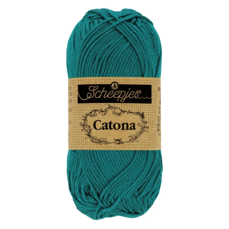 Catona garn Scheepjes Dark Teal 50 g nr 401 Snabb leverans