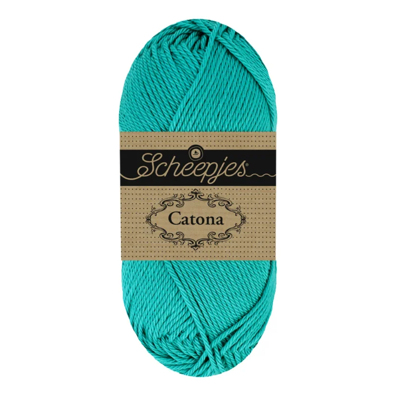 Sänkt pris Catona garn Scheepjes Bright Teal 50 g nr 091