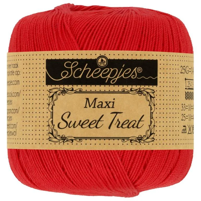 Virkgarn Maxi Sweet Treat 25 g RödHot Red 115 Begränsad tid