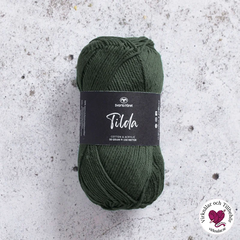 Rabatt Tilda garn 50 g Svarta Fåret Huntress Green 598