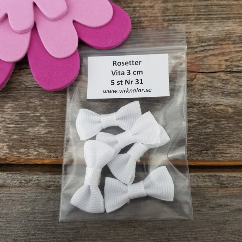 Rosetter Vita 3 cm 5 st Nr 31 Begränsat antal