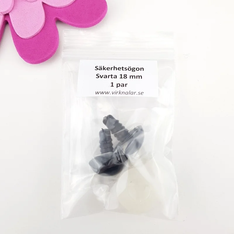 Säkerhetsögon Svarta 18 mm1 par Begränsat erbjudande