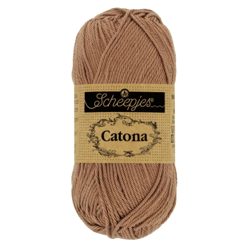 Handla nu Catona garn Scheepjes Hazelnut 50 g nr 503
