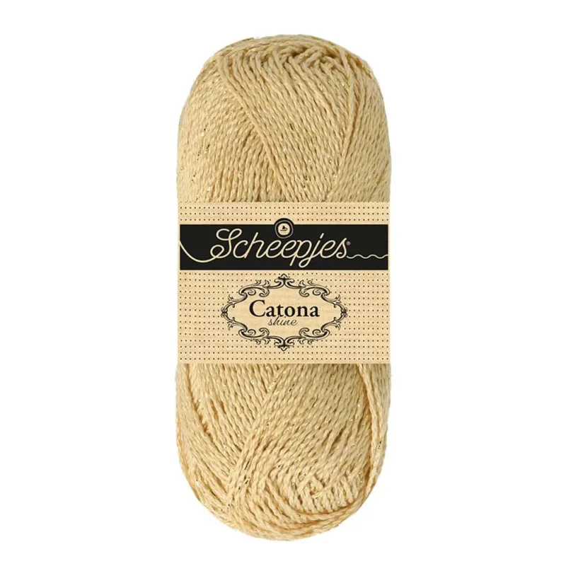 Catona Shine Glittergarn Scheepjes 50 g 404 English Tea m Guldglitter Handla nu