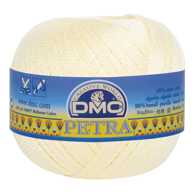 Kampanjpris Virkgarn Dmc Petra Nr 8 100 g Blekgul 53823