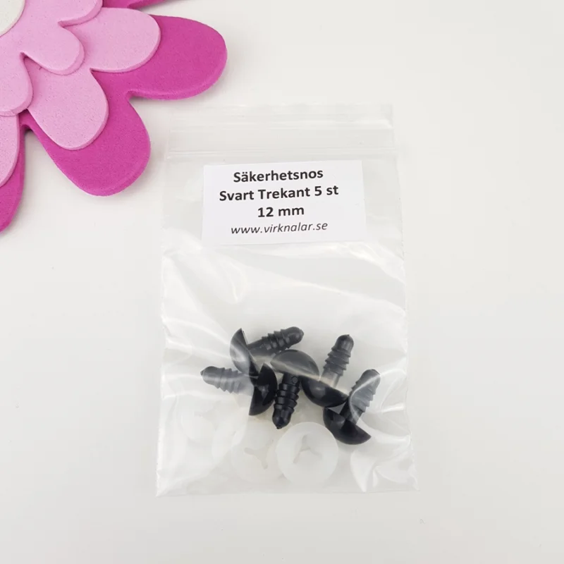 Expressleverans SäkerhetsnosarSvart Trekant12 mm 5 st