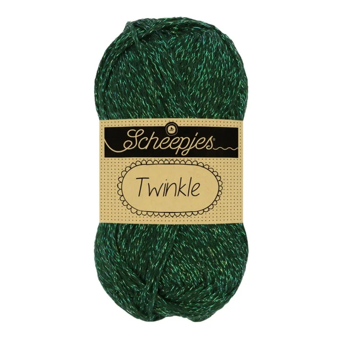 Glittergarn Twinkle 50 g Mörkgrön 923 I lager