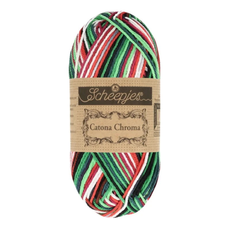 Billigare Catona Chroma Scheepjes 50g Holly Rödgrön 009