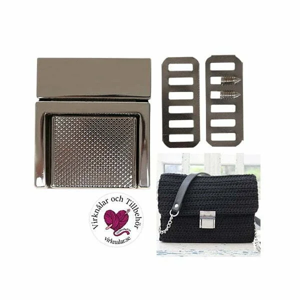 Väskspänne Silver Fyrkantig metall 22354 Go Handmade Premium