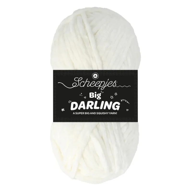 Sammetsgarn Big Darling Scheepjes 150 g 90 m Vit Ice Bear 401 Premium
