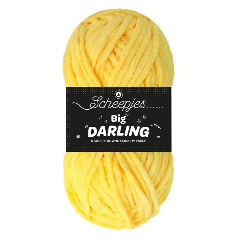 Sammetsgarn Big Darling Scheepjes 150 g 90 m Gul Bumble Bee 402 Fynd