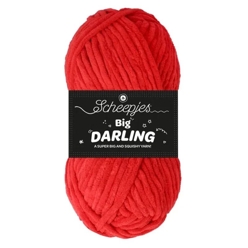 Sammetsgarn Big Darling Scheepjes 150 g 90 m Röd Cherry 427 Reapris